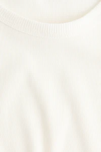 Haut côtelé en soie mélangée