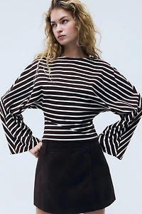 Batwing-Sleeved Jersey Top