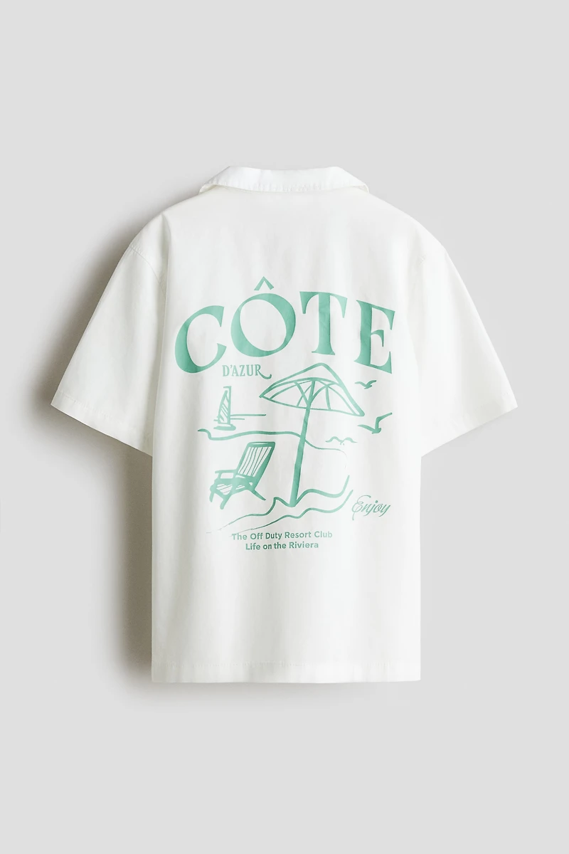 Chemise en coton avec col cubain