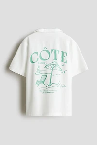 Chemise en coton avec col cubain