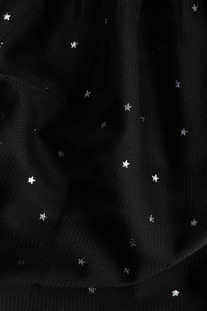 Foil-Print Tulle Dress