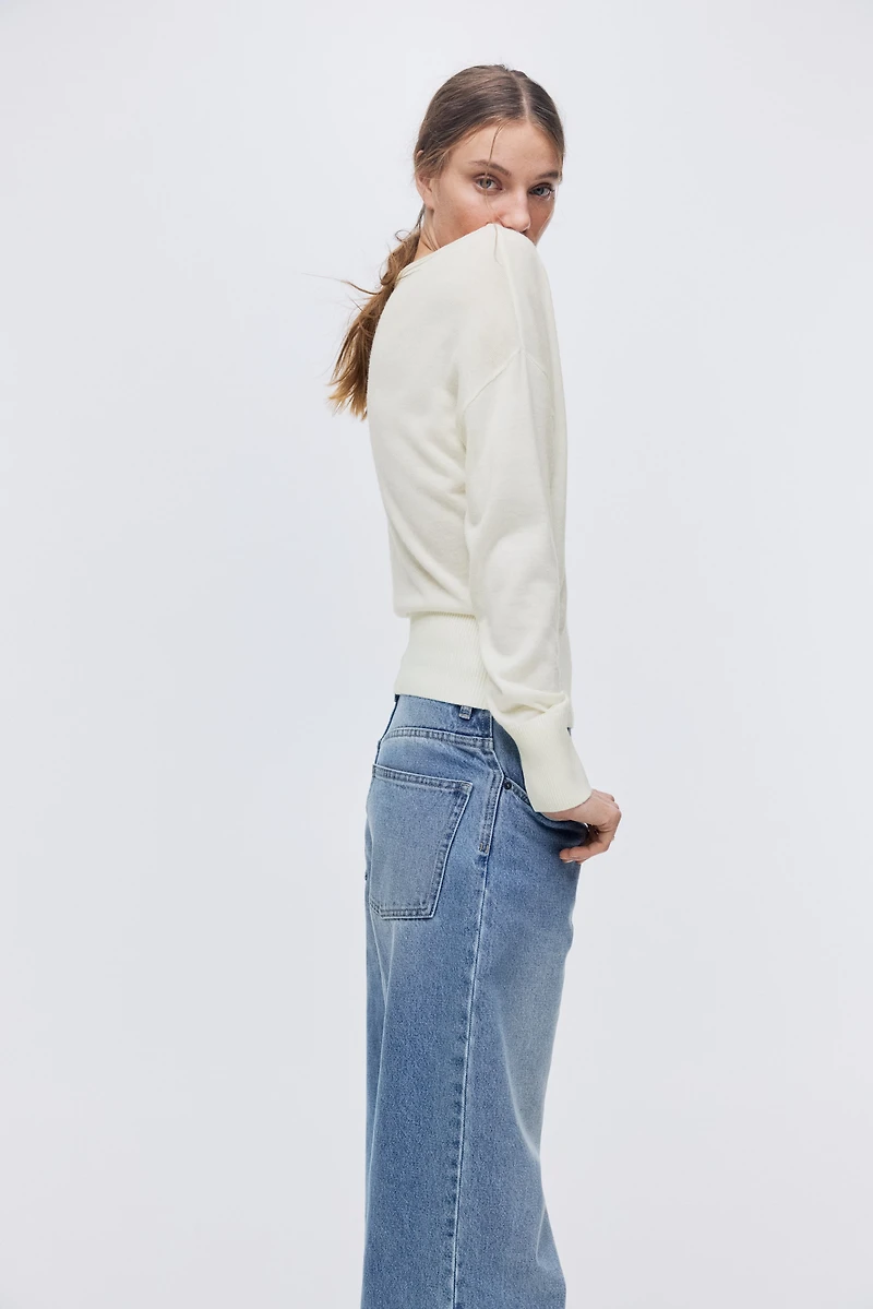 Fine-Knit One-Shoulder Top