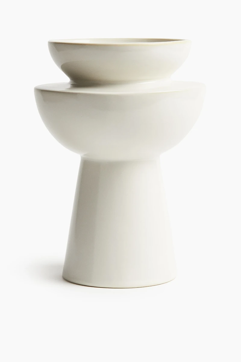 Large Tiered Stoneware Vase