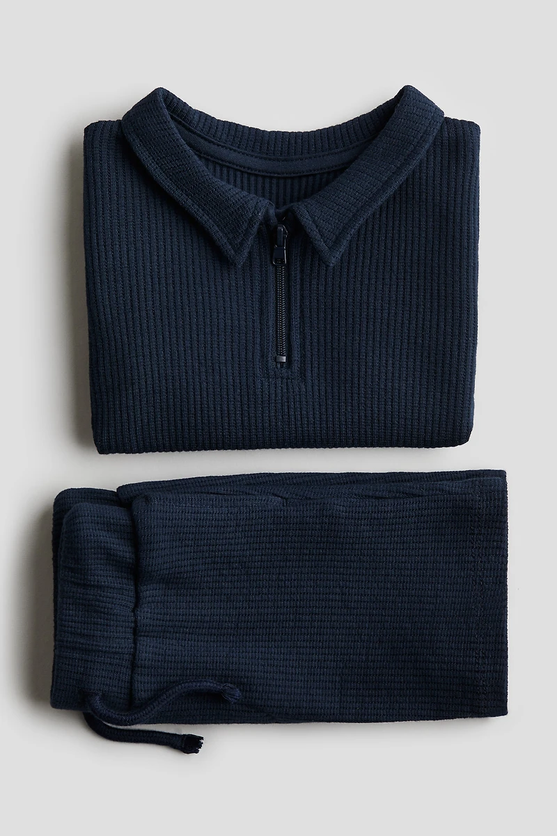 2-Piece Waffled Jersey Set