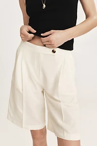 Linen-Blend Bermuda Shorts