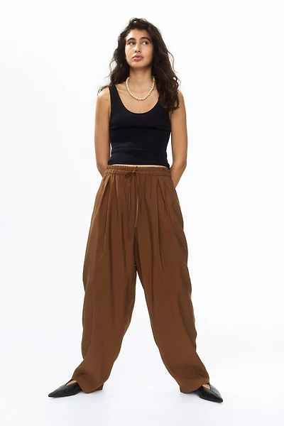 Pantalon à cordon jambes tonneau