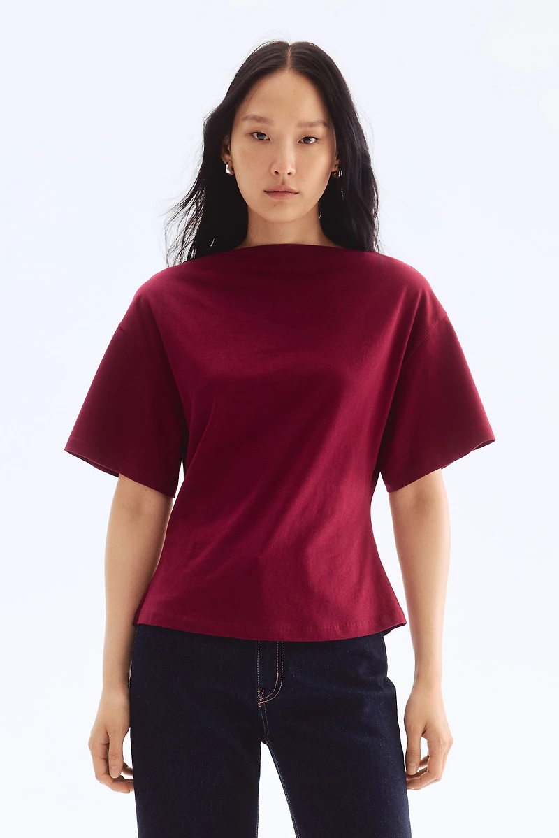 Boat-Neck Cotton Top
