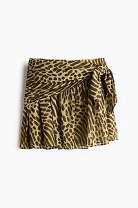 Tie-Detail Flared Skirt