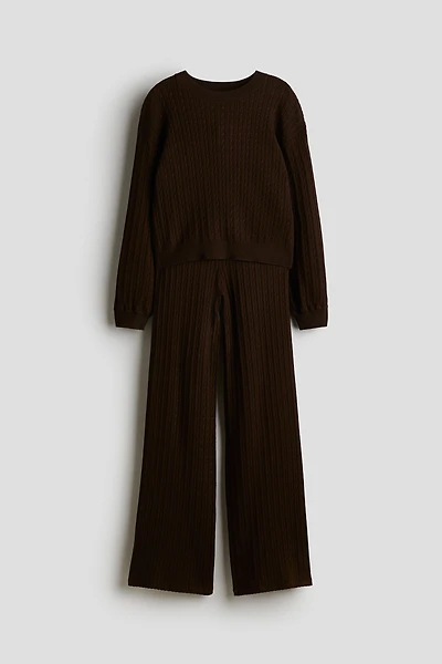 Ensemble 2 pièces en tricot torsadé