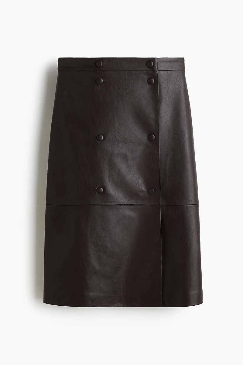 Jupe portefeuille en tissu enduit