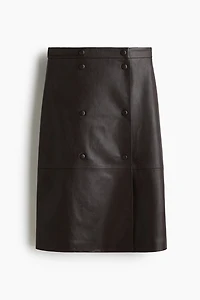 Jupe portefeuille en tissu enduit