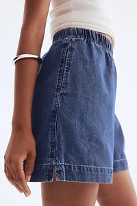 Short en denim avec taille élastique