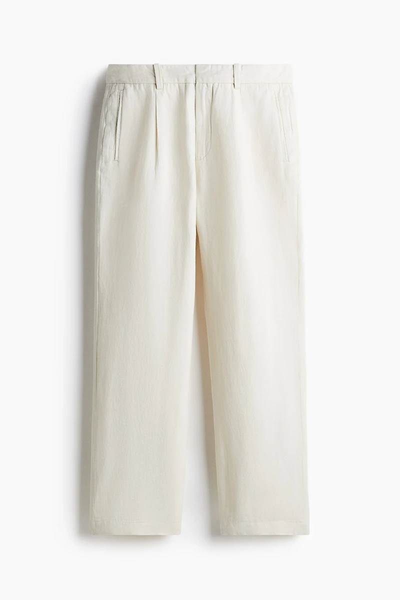 Relaxed-Fit Linen-Blend Pants