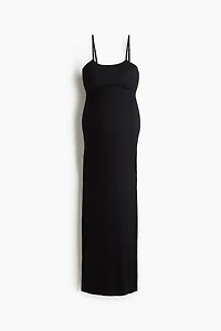 MAMA Rib-Knit Strappy Dress