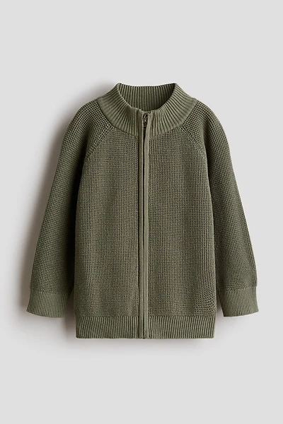 Cotton Cardigan with Zipper