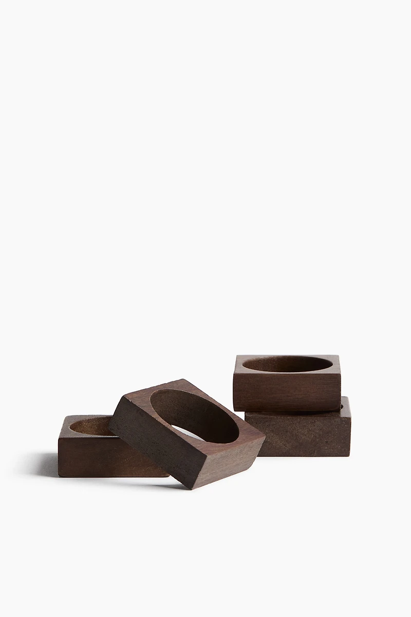 4-Pack Wooden Napkin Rings