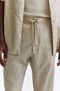 Regular-Fit Linen-Blend Pants