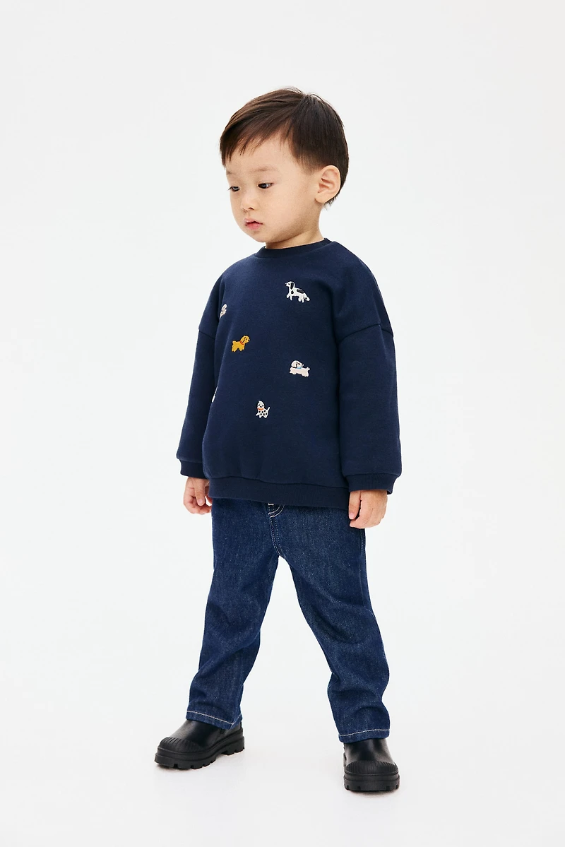 Motif-Detail Brushed-Inside Sweatshirt