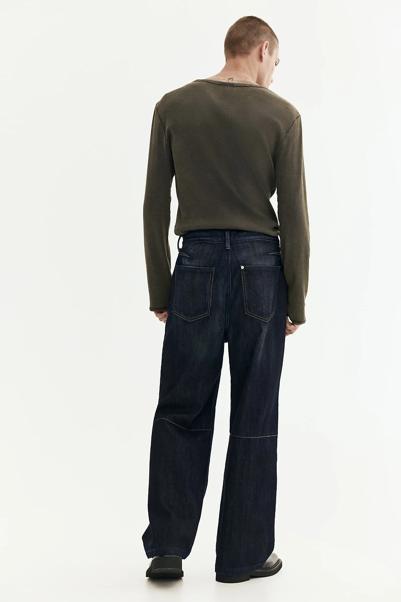 Jean flottant avec pinces