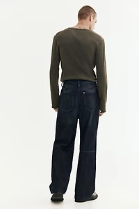 Jean flottant avec pinces