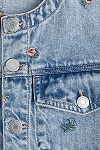 Embroidered-Detail Denim Jacket