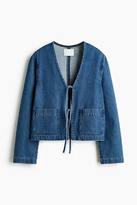 Tie-Front Denim Jacket