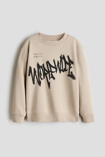 Motif-Detail Brushed-Inside Sweatshirt