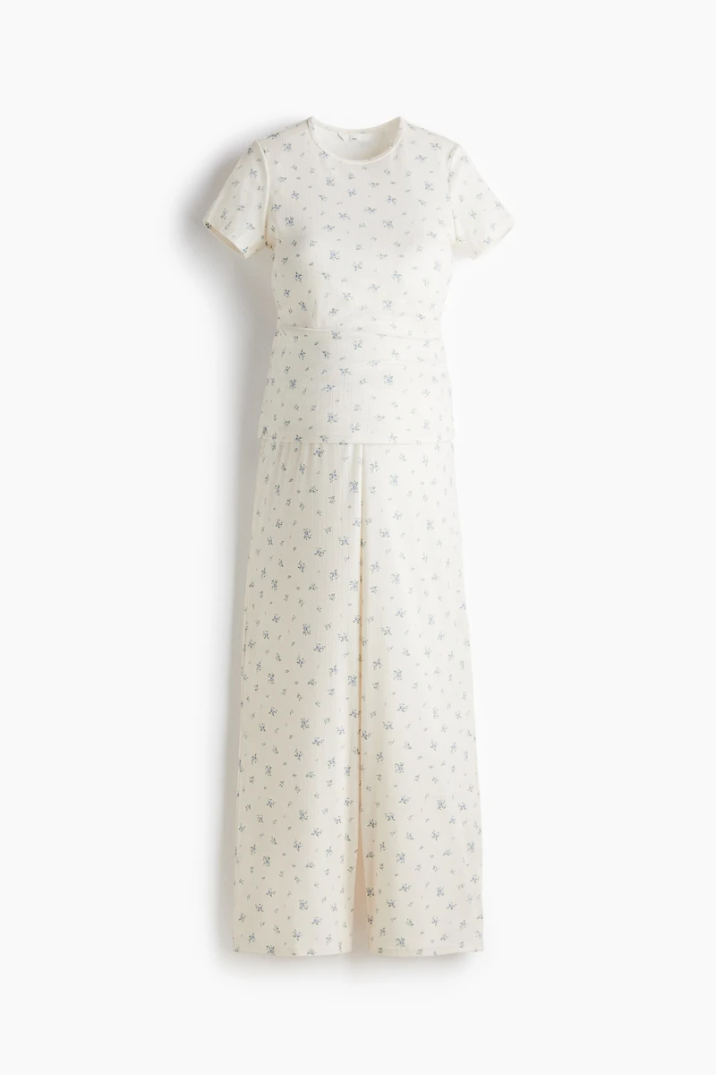 MAMA Pyjama en jersey pointelle