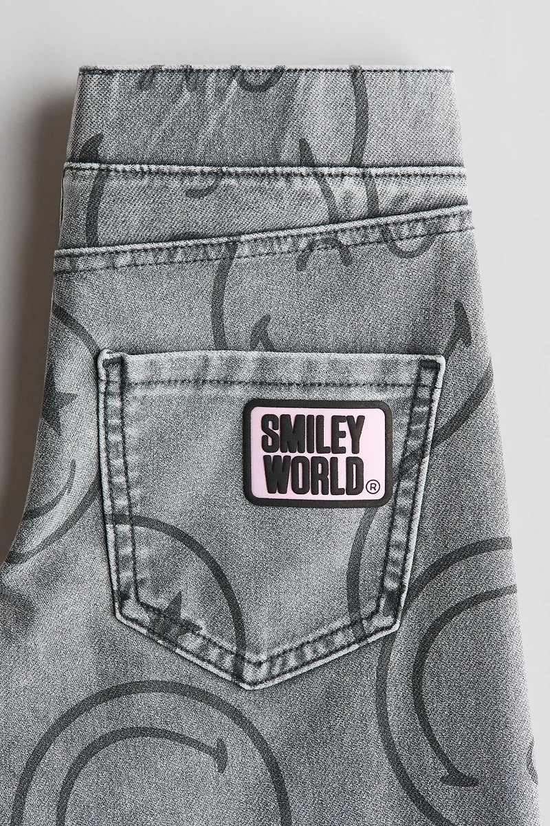 Wide-Leg Denim-Look Pants