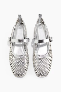 Perforated Mary Jane Ballet Flats
