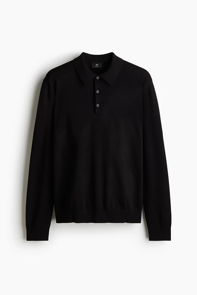 Regular-Fit Fine-Knit Polo Shirt