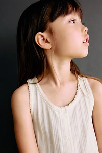 Pointelle jersey vest top