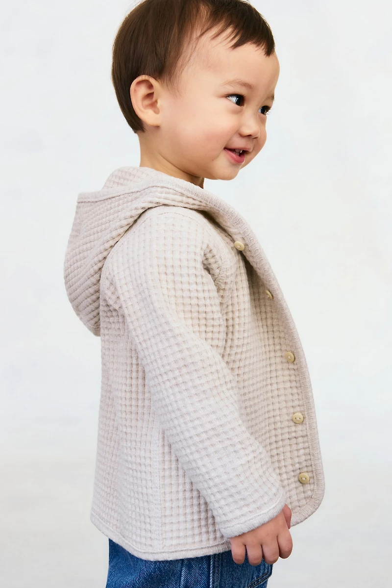 Waffled Cotton Cardigan