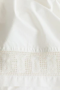 Lace-Trimmed Cotton Tablecloth