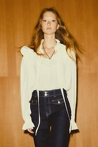 Ruffle-Trimmed Blouse