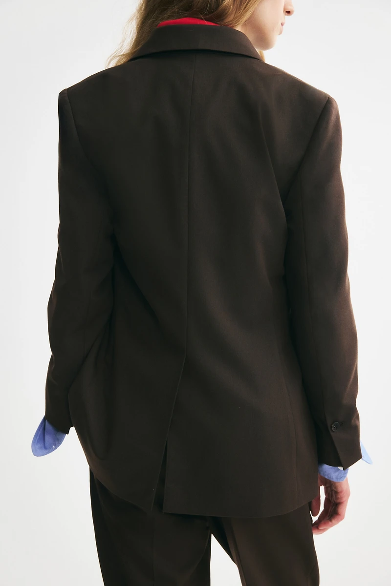 Single-Breasted Twill Blazer