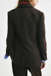 Single-Breasted Twill Blazer