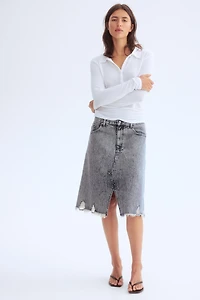 Jupe en denim avec détails usés