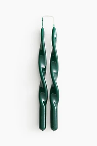 Lot de 2 bougies effilées en spirale