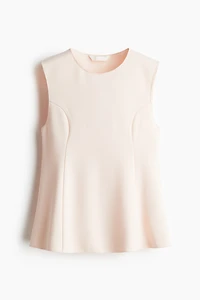 Interlock Sleeveless Peplum Top