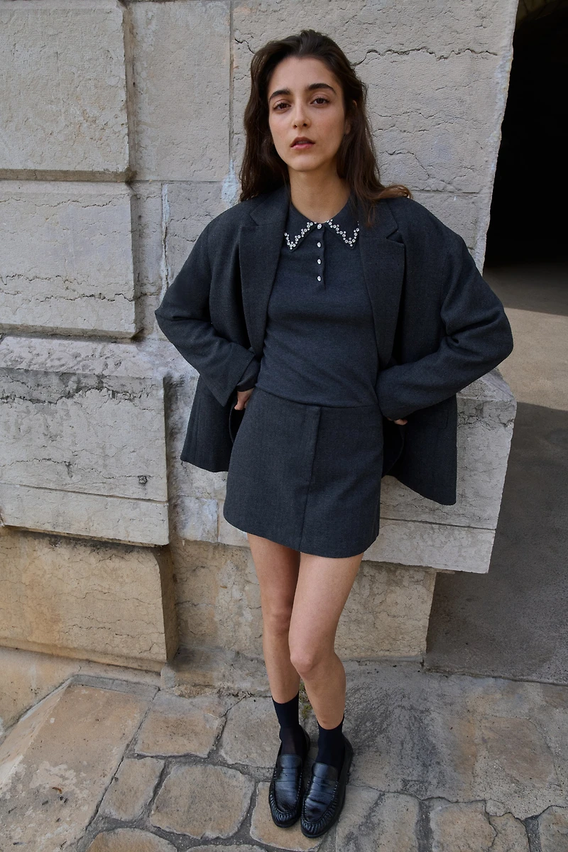 Embellished Mini Skirt