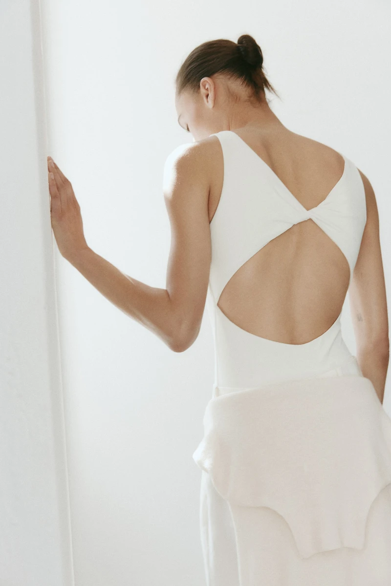 Twist-Detail Thong Bodysuit