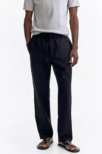 Regular-Fit Linen-Blend Pants