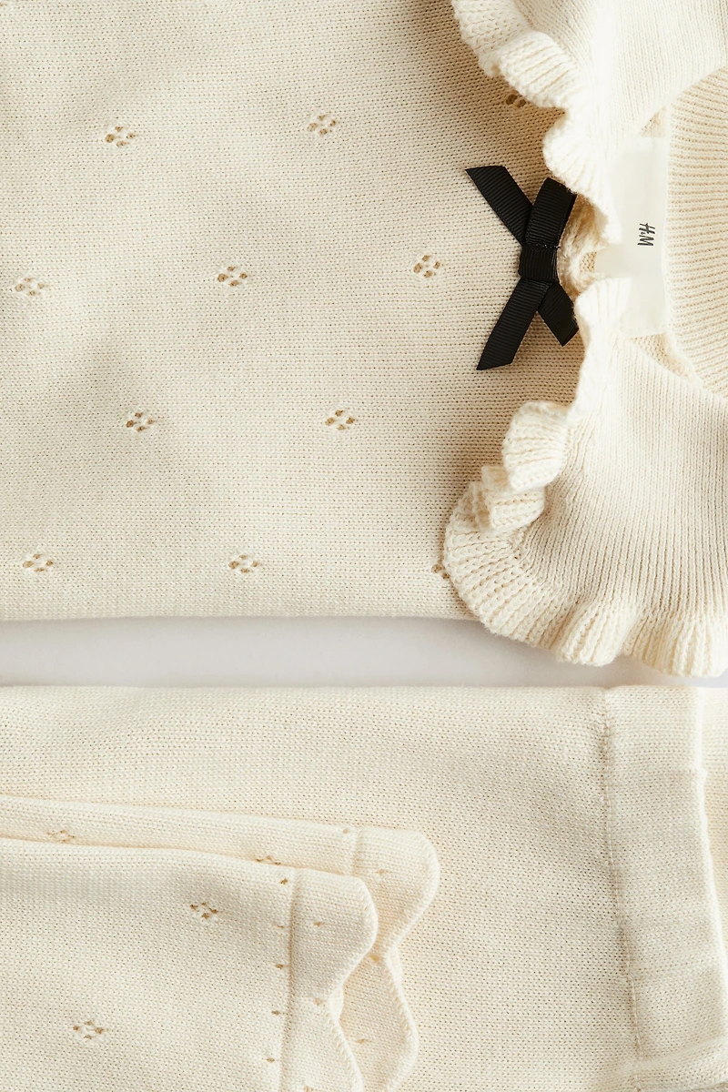 Ensemble 2 pièces en tricot pointelle