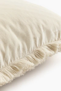 Velvet Cushion Cover with Fringe
