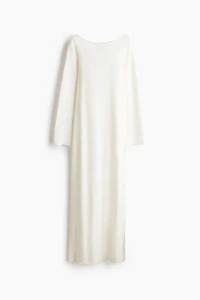 Robe à encolure bateau en fin tricot