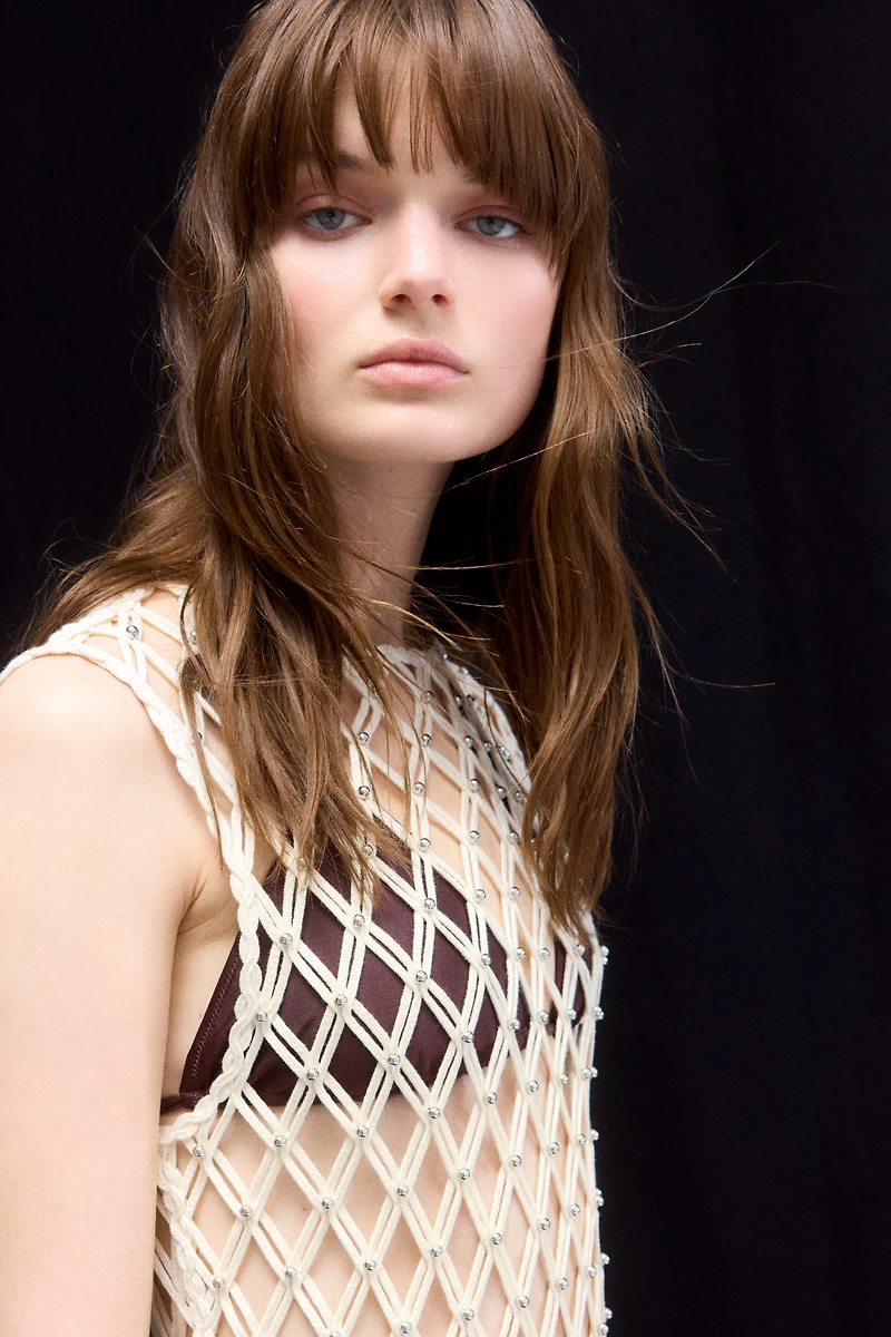 Fringed Net Dress