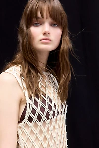 Fringed Net Dress