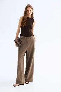 Wide-Leg Linen-Blend Pants