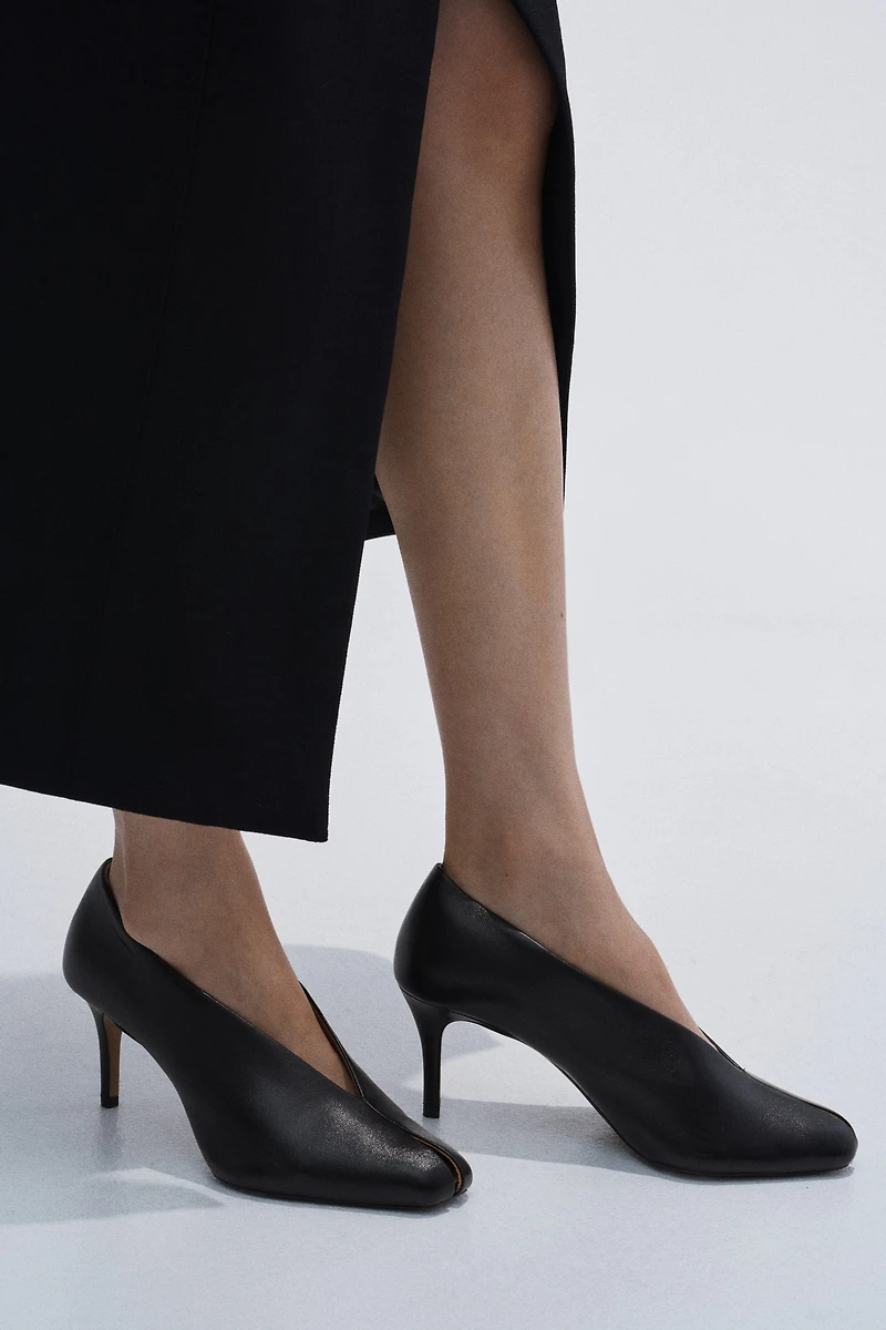 Cutout Leather Pumps